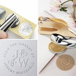 Personalised Floral Monogram Library Book Embossing Stamp Hand-held Embosser with Initial and Name Birthday Book Club Gift for Bookworms Readers