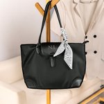 Personalised Simplicity Waterproof Large Oxford Name Tote Handbag with Embroidered Initial Ribbon Anniversary Birthday Gift for Women Girls