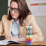 Personalised Pencil Print 20oz Skinny Tumbler with Straw Teacher Appreciation Thank You Gift for Teacher Tutor