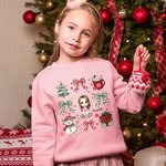 Personalized Snowman Coquette Bow Cartoon Character Sweatshirt T-shirt with Name Birthday Christmas Gift for Women Girls
