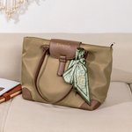 Personalised Simplicity Waterproof Large Oxford Name Tote Handbag with Embroidered Initial Ribbon Anniversary Birthday Gift for Women Girls