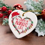 Personalized Heart-shaped The Lights Of Life Christmas Ornament with 1-8 Names Christmas Tree Decor for Grandma Women