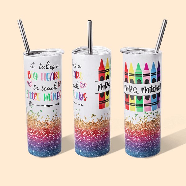Pencil Print Tumbler Teacher Appreciation Gift