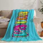 Gepersonaliseerde heldere Paisley Bloemen Doodle Zachte deken met naam Home Decor Vakantie Verjaardagscadeau voor kinderen