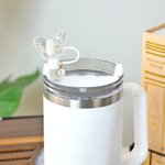 Personalized Colorful Butterfly Straw Cover Topper with Initial Charm Accessories for Stanley Birthday Gift for Women Girls