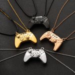 Personalized Gamepad Magnetic Pendant Necklace with Engraved Initials Valentine's Day Gift for Game Couple