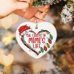 Personalized Heart-shaped The Lights Of Life Christmas Ornament with 1-8 Names Christmas Tree Decor for Grandma Women