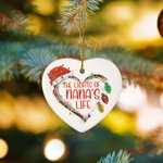 Personalized Heart-shaped The Lights Of Life Christmas Ornament with 1-8 Names Christmas Tree Decor for Grandma Women