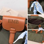 Personalised Simplicity Waterproof Large Oxford Name Tote Handbag with Embroidered Initial Ribbon Anniversary Birthday Gift for Women Girls