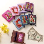 Personalized Portable Holly Leather Bifold Pocket Wallet with Multiple Card Slots Birthday Christmas Gift for Friend Family