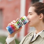 Personalised Pencil Print 20oz Skinny Tumbler with Straw Teacher Appreciation Thank You Gift for Teacher Tutor