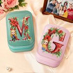 Boîte à bijoux de voyage personnalisée avec nom Miroir de maquillage LED à couleur changeante Cadeau de Noël pour les femmes