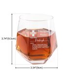 Verres à whisky personnalisés en forme de diamant et sous-verre en ardoise avec nom gravé Cadeau d'anniversaire et de fête des pères pour les amateurs