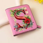 Personalized Portable Holly Leather Bifold Pocket Wallet with Multiple Card Slots Birthday Christmas Gift for Friend Family
