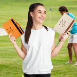 Personalisierte Golf Club Design Leder A5 liniert Notebook und Stift Set mit Buchstaben Geburtstag Aufnahme Zubehör Geschenk für Golf-Enthusiasten