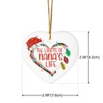 Personalized Heart-shaped The Lights Of Life Christmas Ornament with 1-8 Names Christmas Tree Decor for Grandma Women