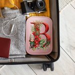 Boîte à bijoux de voyage personnalisée avec nom Miroir de maquillage LED à couleur changeante Cadeau de Noël pour les femmes