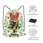 Henkilökohtainen Coquette Bow Faux Glitter joulukuusi kaksipuolinen painettu kiristysnauha lahjapussi Initial ja nimi joululahja perheelle