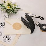 Personalized Floral Monogram Initials Book Embossing Stamp Hand-held Embosser with Storage Bag Birthday Book Club Library Gift for Bookworms Readers