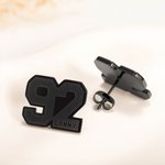 Personalized Sports Number Name Stud Earrings Jewellery Birthday Gift for Players Fans Coaches
