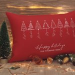 Linea personalizzata dell'albero di Natale, copricuscino con 1-8 nomi e testo Festival Home Decor Regalo di Natale per la famiglia