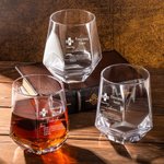Verres à whisky personnalisés en forme de diamant et sous-verre en ardoise avec nom gravé Cadeau d'anniversaire et de fête des pères pour les amateurs