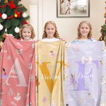Personalized Pink Ballet Girl Nutcracker Fairy Soft Throw Blanket with Initial and Name Multicolor Home Decor Birthday Christmas Gift for Kids