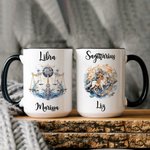 Personalized Astrology Zodiac Constellation Mug with Name Birthday Gift for Women Men