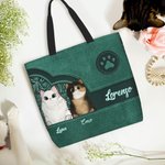 Borsa tote riutilizzabile personalizzata con stampa di zampa di gatto fino a 4 nomi regalo di compleanno per amanti degli animali