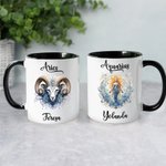 Personalized Astrology Zodiac Constellation Mug with Name Birthday Gift for Women Men