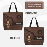 Borsa tote riutilizzabile personalizzata con stampa di zampa di gatto fino a 4 nomi regalo di compleanno per amanti degli animali