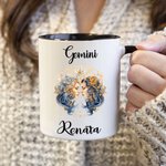 Personalized Astrology Zodiac Constellation Mug with Name Birthday Gift for Women Men