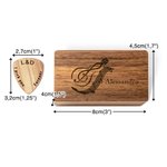 Set personalizzato di plettri in legno per chitarra con scatola magnetica e testo e simbolo incisi regalo di compleanno per musicista chitarrista