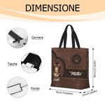 Borsa tote riutilizzabile personalizzata con stampa di zampa di gatto fino a 4 nomi regalo di compleanno per amanti degli animali