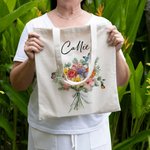 Personalizado 1-8 Nacimiento Flores Bouquet Durable Bolsa de lona con nombre Cumpleaños Día de la Madre de regalo para las mujeres