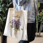 Personalizado 1-8 Nacimiento Flores Bouquet Durable Bolsa de lona con nombre Cumpleaños Día de la Madre de regalo para las mujeres