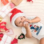 Personalisierte My 1st Christmas niedlichen Cartoon-Charakter 100% Baumwolle Baby Bodysuit mit Namen Weihnachten Baby Dusche Geschenk für Baby Jungen 