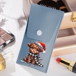 Sac de maquillage de voyage portable en cuir de vache avec 8 brosses de maquillage Cadeau d'anniversaire de Noël pour les femmes