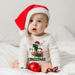 Personalisierte My 1st Christmas niedlichen Cartoon-Charakter 100% Baumwolle Baby Bodysuit mit Namen Weihnachten Baby Dusche Geschenk für Baby Jungen 