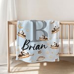 Couverture de sommeil personnalisée avec nom et initiale Cadeau d'anniversaire de naissance pour enfants