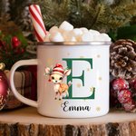 Tasse en émail 12oz avec Nom Christma Festival Cadeau pour Garçons Filles