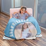 Personalized Game Day Cheerleader Megaphone Soft Photo Throw Blanket with Name and Year Home Decor Birthday Team Gift for Cheerleaders