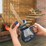 Personalised Funny Guitar Shape Handle Ceramic Mug with Name and Cover Birthday Gift for Guitar Player
