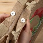 Personnalisé 3D Holly Floral Initial Durable Jute Tote Bag avec Nom Noël Cadeau pour Famille Ami