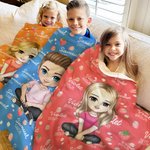 Couvertures personnalisées avec nom en couleur pour les enfants et la famille.