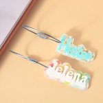 Porte-nom acrylique pailleté personnalisé Porte-clés Sac à dos Accessoires Rentrée des classes Cadeau d'anniversaire pour enfant Ami