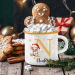 Tasse en émail 12oz avec Nom Christma Festival Cadeau pour Garçons Filles