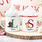 Tasse en émail 12oz avec Nom Christma Festival Cadeau pour Garçons Filles