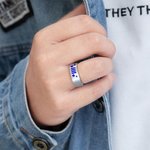 Personalizada Multicolor Jeep Parrilla Faros Patrón Anillo con texto grabado Aniversario Cumpleaños Regalo para los amantes de los propietarios de Jeep