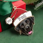 Personalisierte Weihnachtsmütze Hund Katze Haustier Gesicht Foto hölzernen Weihnachtsschmuck mit Namen Weihnachten Home Decor Geschenk für Tierliebhaber
